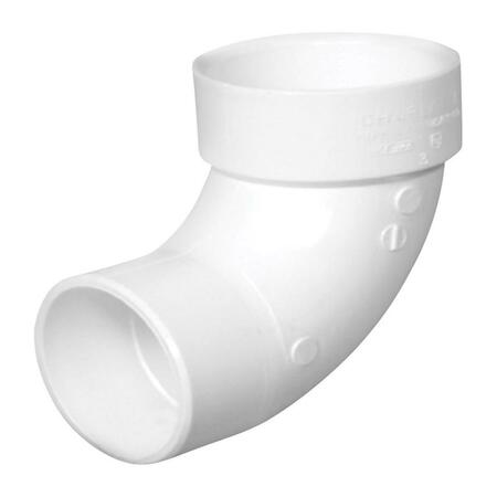 Charlotte Pipe And Foundry 4866976 3 Hub x 3 in. Dia Spigot PVC 90 degree Street Elbow, Schedule 40, 20PK PVC 00302 1200